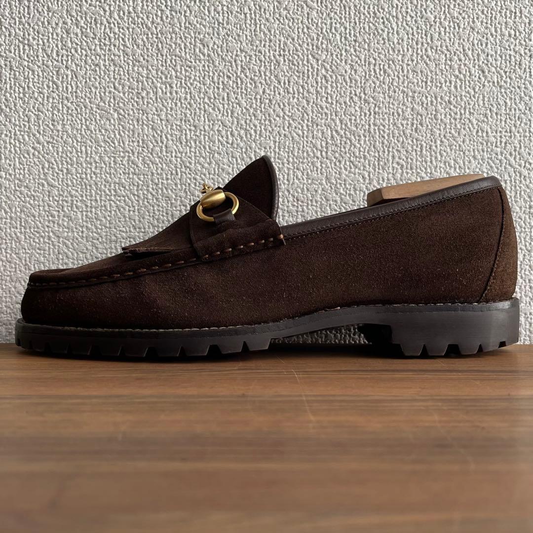 GUCCI ホースビット キルトローファー 焦茶金 40 E 25.0