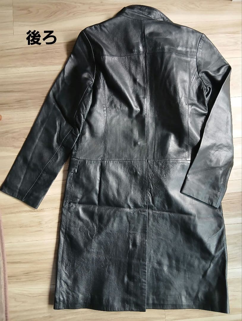 Aaakira POLO JEANS　黒ラムレザー ロングコート