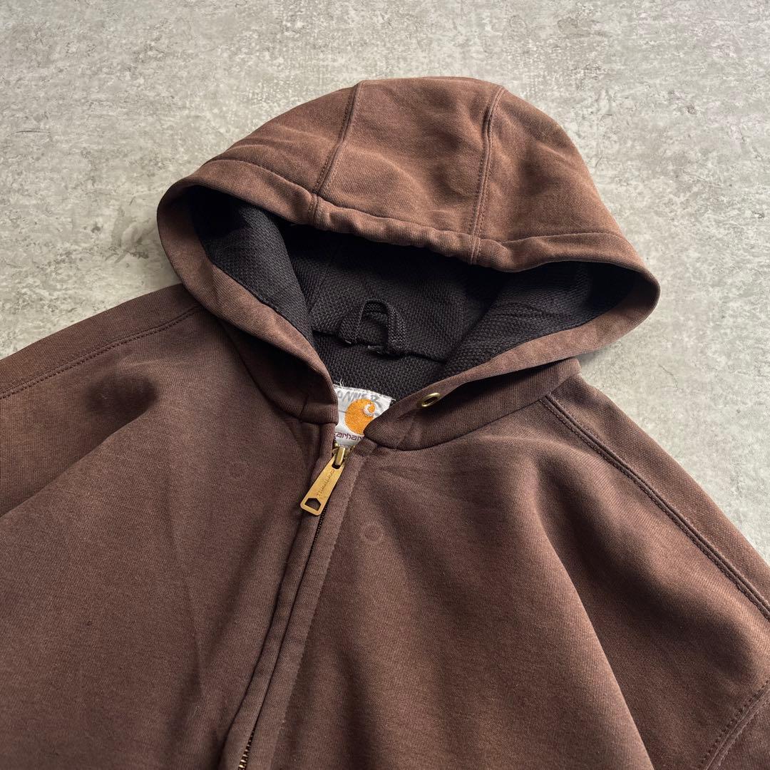 00's■carhartt【L】アクティブジャケット スウェット フェード 茶