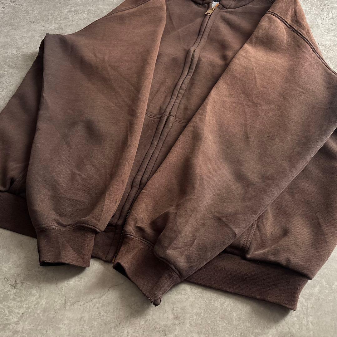 00's■carhartt【L】アクティブジャケット スウェット フェード 茶