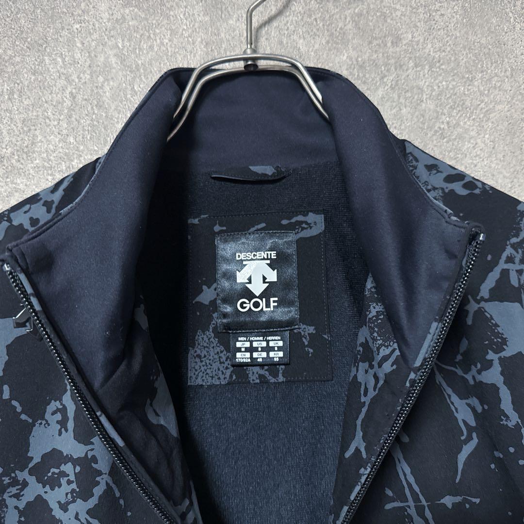DESCENTE GOLF デサントゴルフ ジップ 総柄ジャケット M ブラック