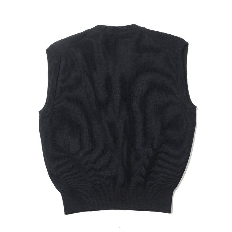 新品 AURALEE FLAT YARN RIB KNIT VEST 黒 4