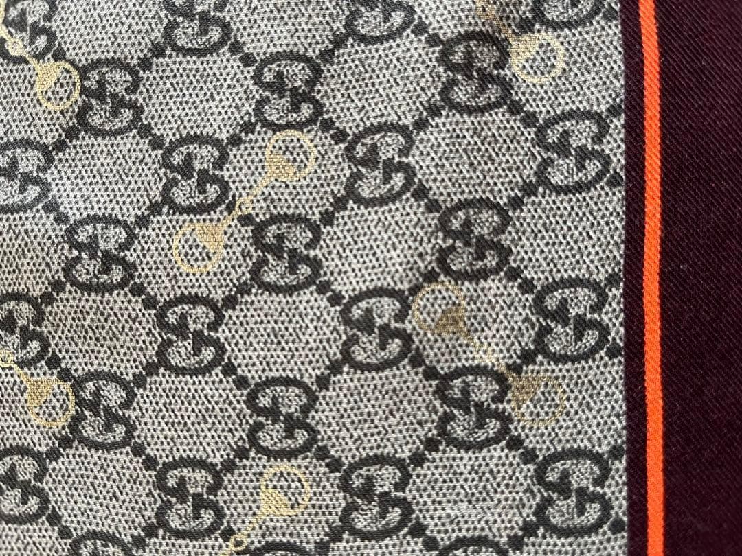 グッチ GUCCI GG柄 ホースビット シルク スカーフ 大判ストール