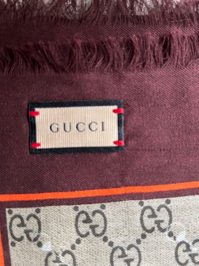 グッチ GUCCI GG柄 ホースビット シルク スカーフ 大判ストール
