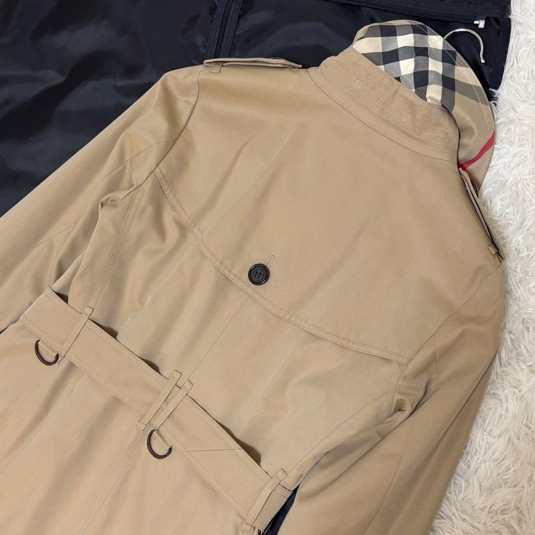 美品 バーバリー トレンチコート ライナー メガチェック ハニーベージュS 袋付