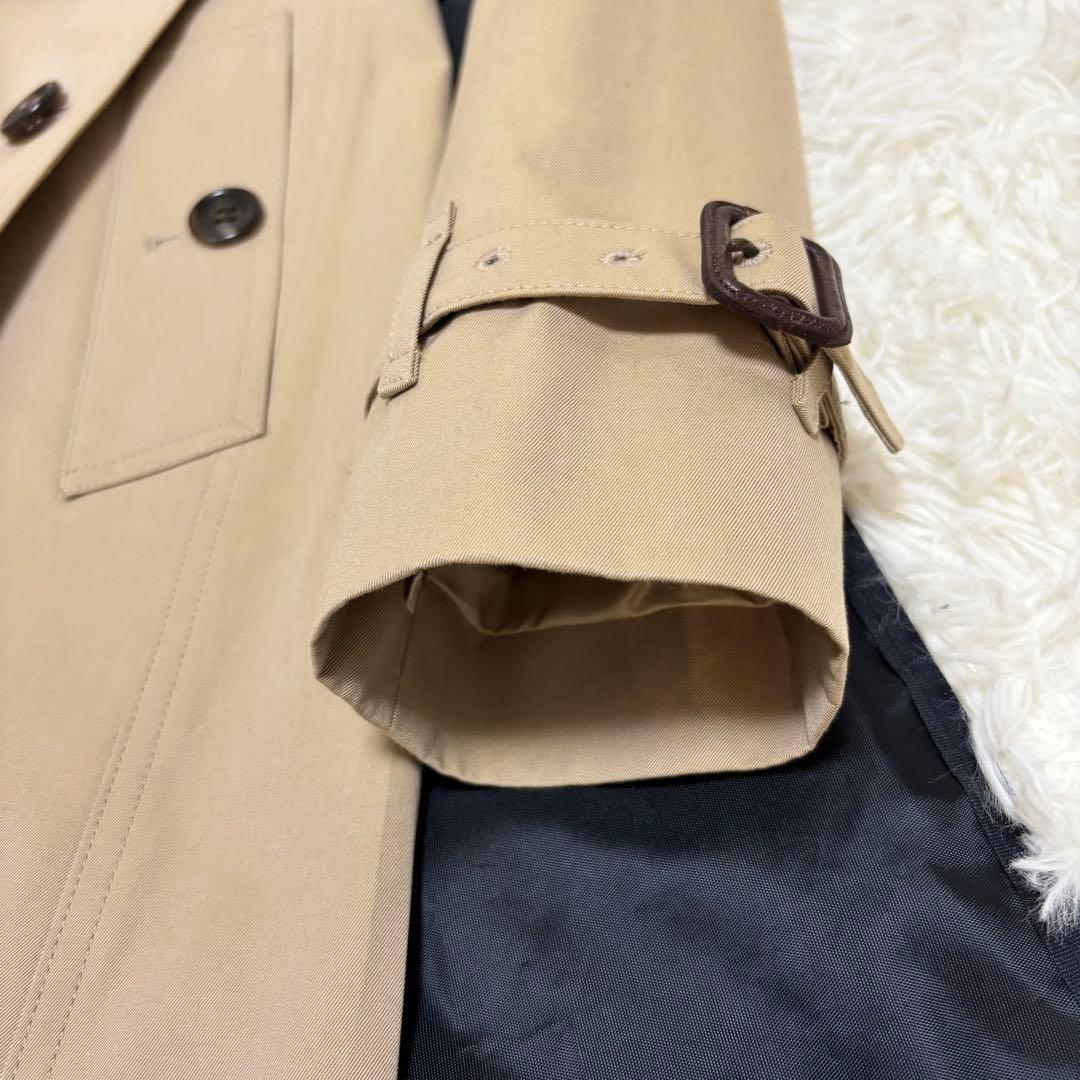 美品 バーバリー トレンチコート ライナー メガチェック ハニーベージュS 袋付