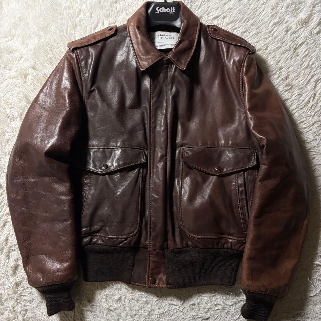 M*ム様 【米国製】schott フライトジャケット　 G-1 184SM 本革