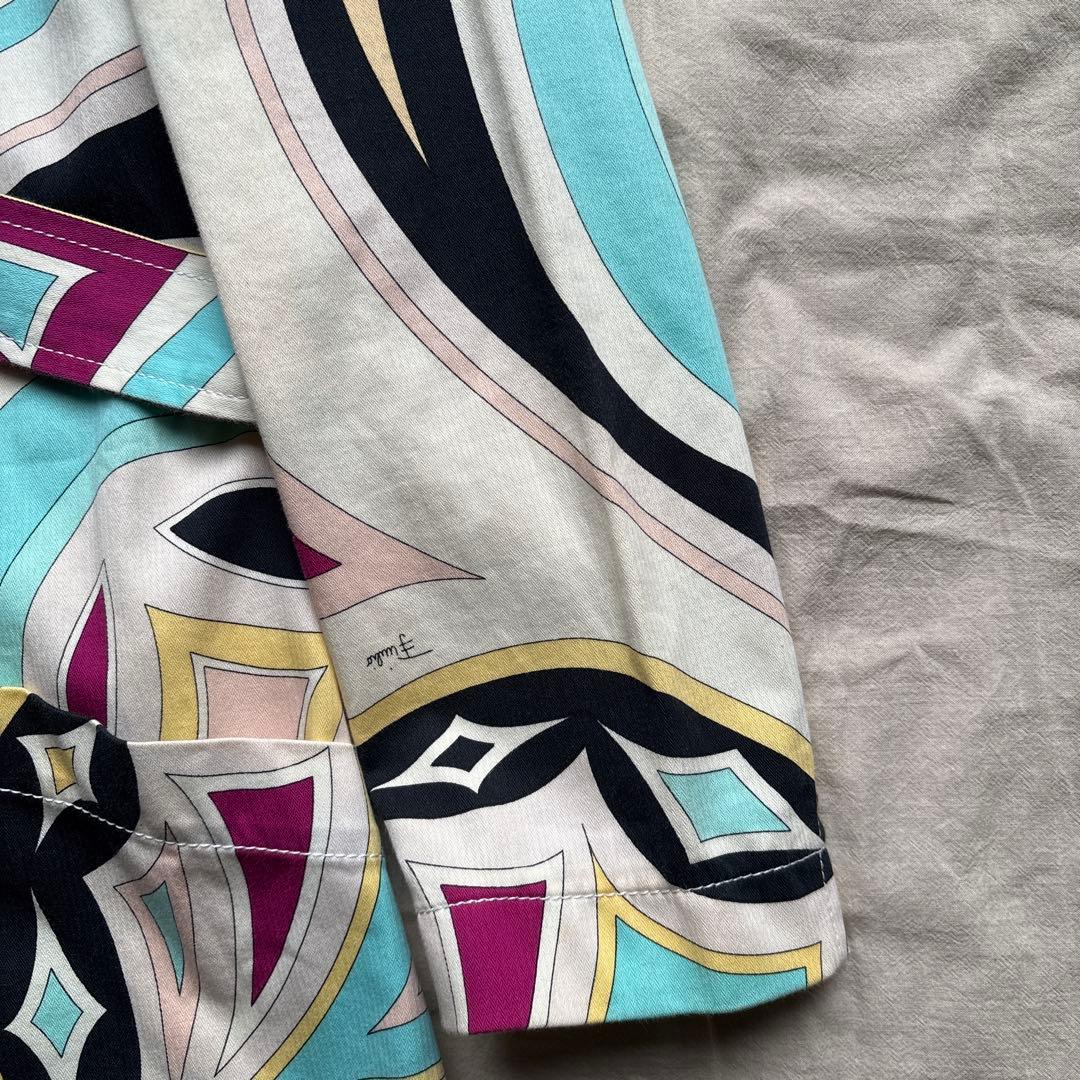 【イタリア製】EMILIO PUCCI トレンチコート 薄手 マルチカラー