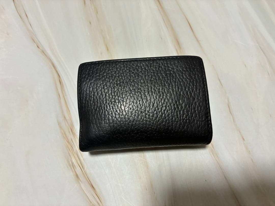 GUCCI GGマーモント ブラック レザー 三つ折り財布