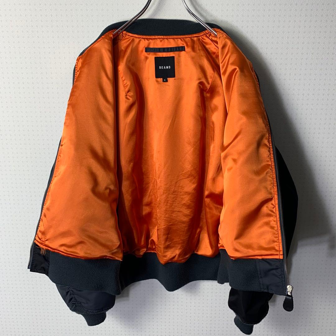 美品 BEAMS crazy ma-1 flight jacket 牛革 黒