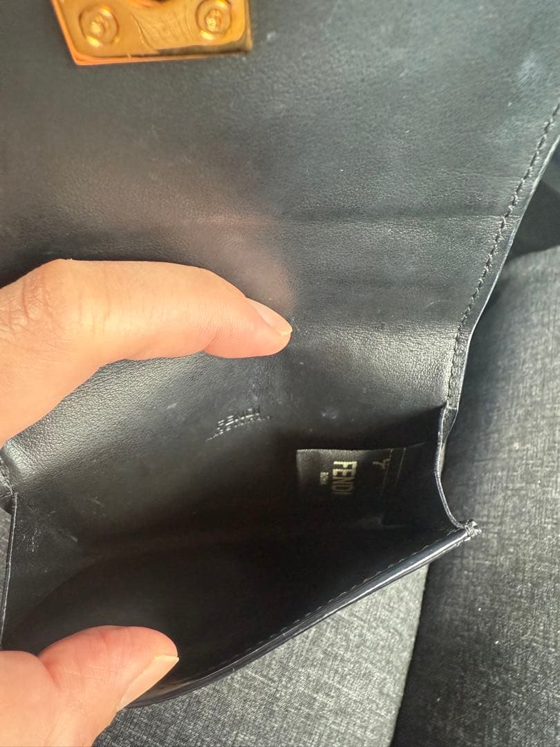 FENDI 黒 レザー 名刺入れ