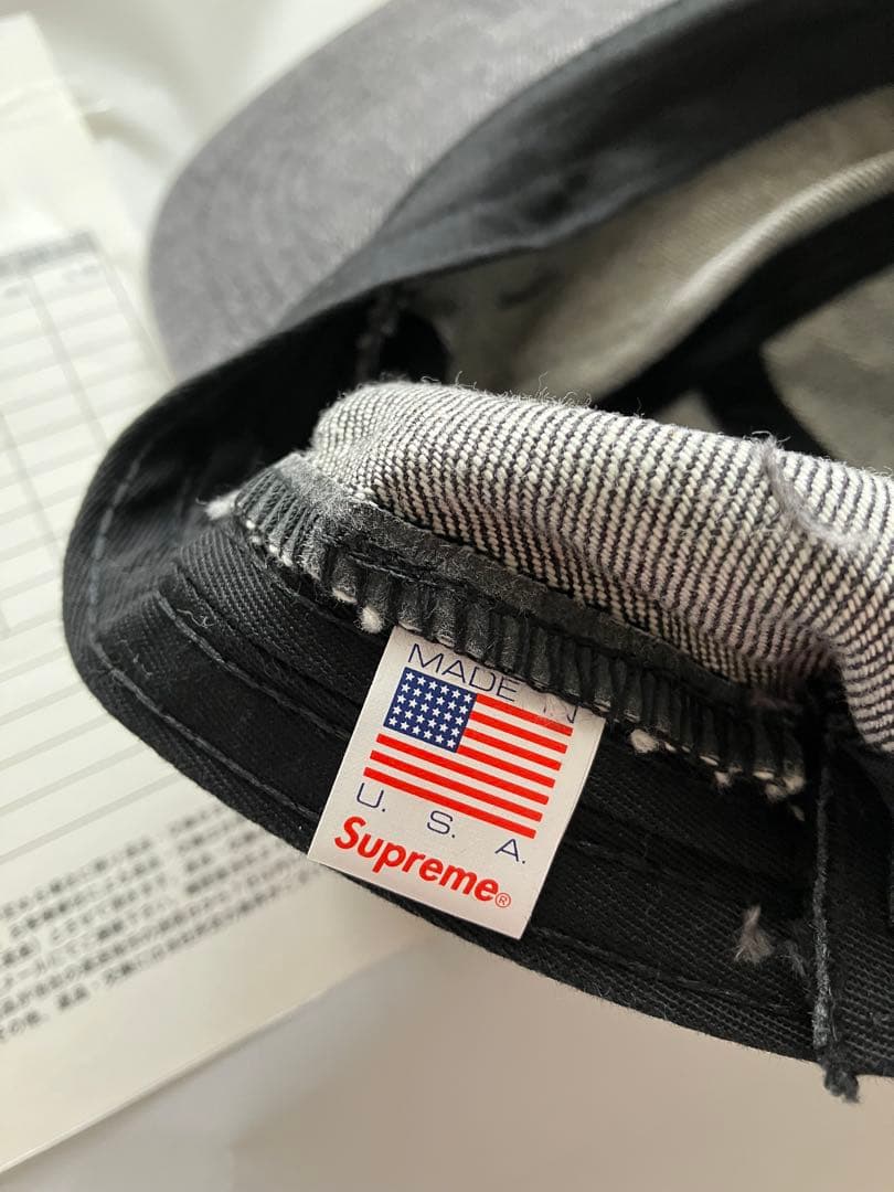 新品Supreme Denim Camp Cap Black 18ss