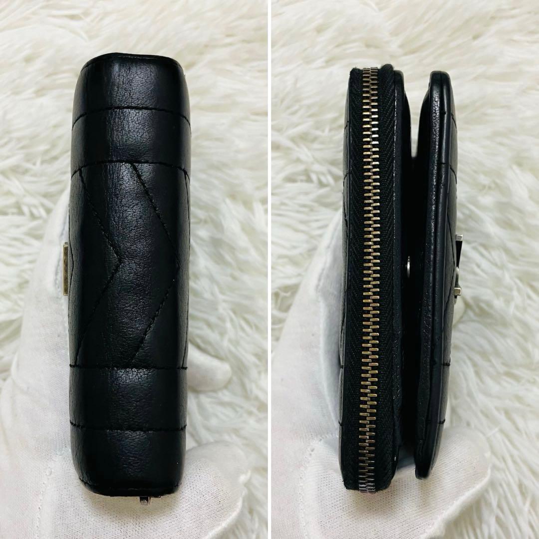 極美✨付属完備✨サンローラン 二つ折り財布 カサンドラ キルティング レザー 黒