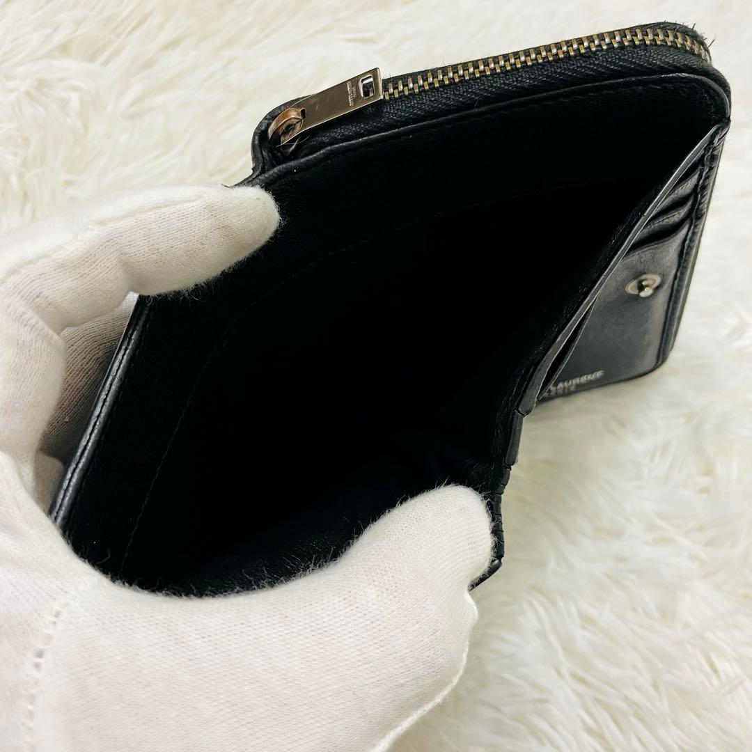極美✨付属完備✨サンローラン 二つ折り財布 カサンドラ キルティング レザー 黒