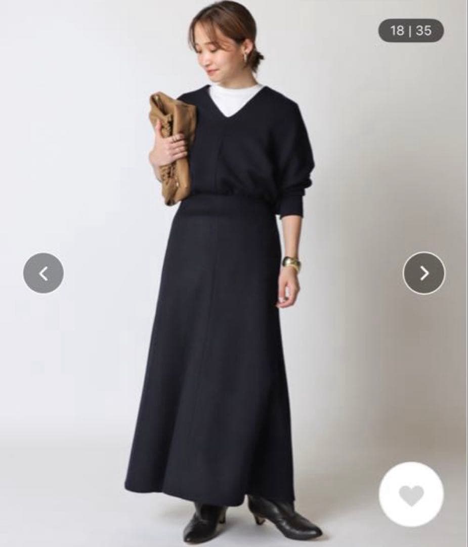 専用　美品　EVERY DAY I LIKE フレアスカート　カシミヤ　ネイビー