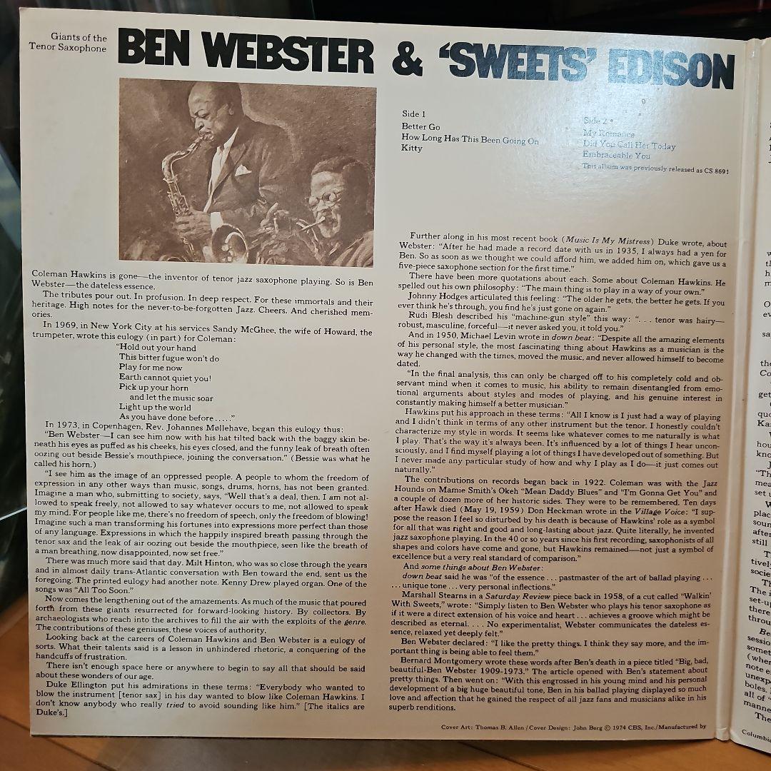 テナーサックスBen Webster & Coleman Hawkins