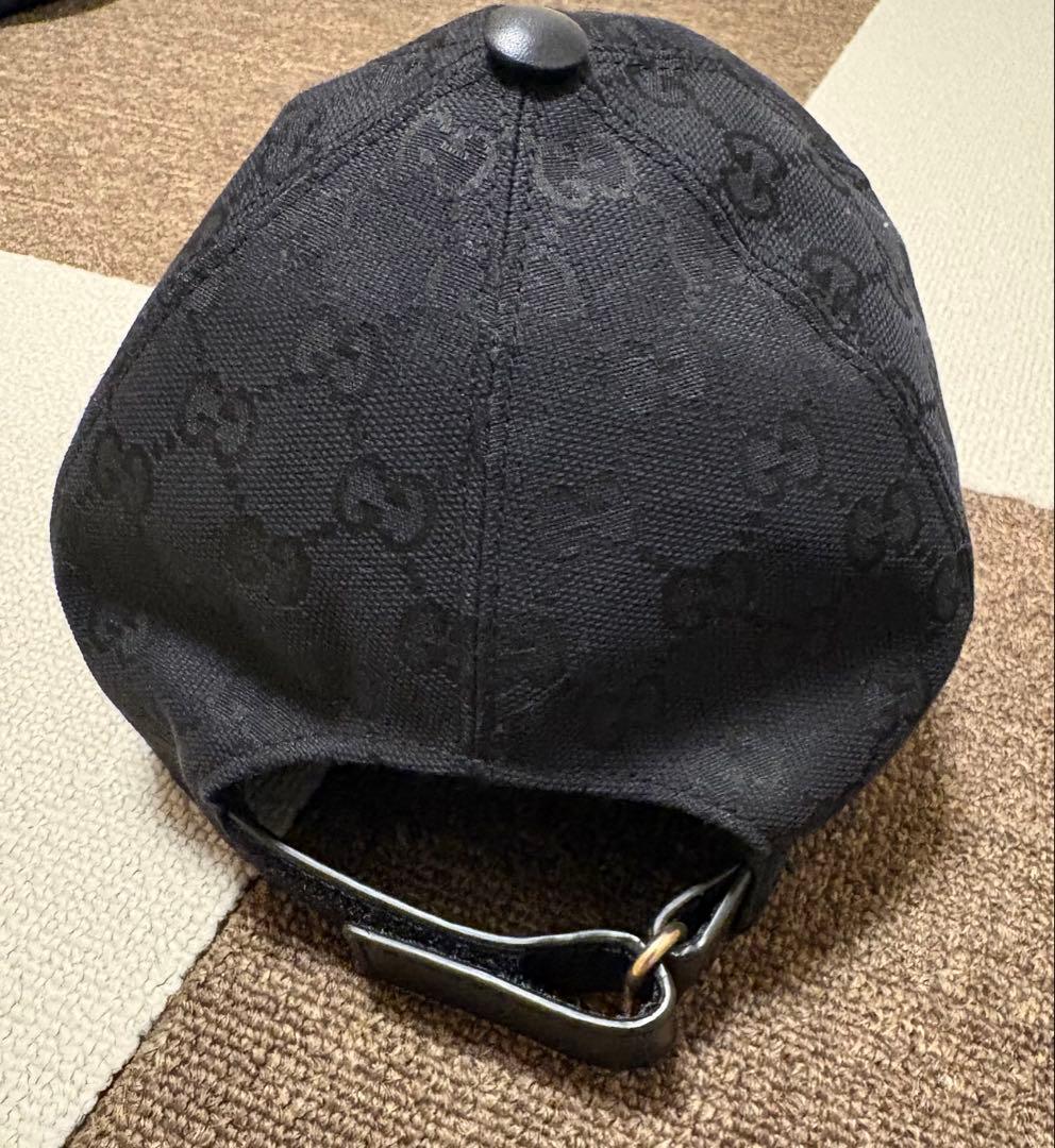 マ*ー様 GUCCI グッチ GGキャンバス ベースボールキャップ ブラック L