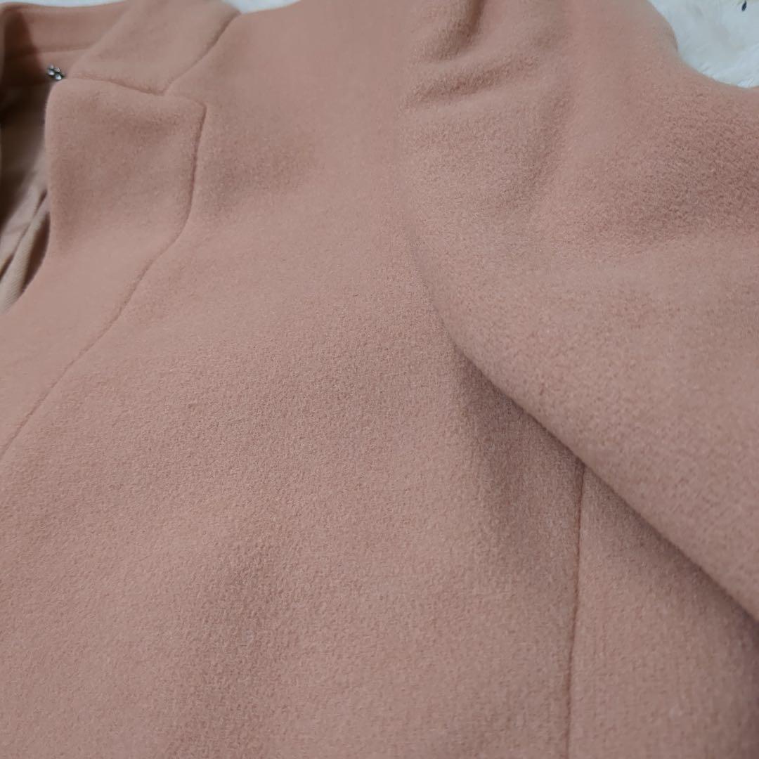 ステラマッカートニー ロングコート 【M】 くすみピンク ウールブレンド