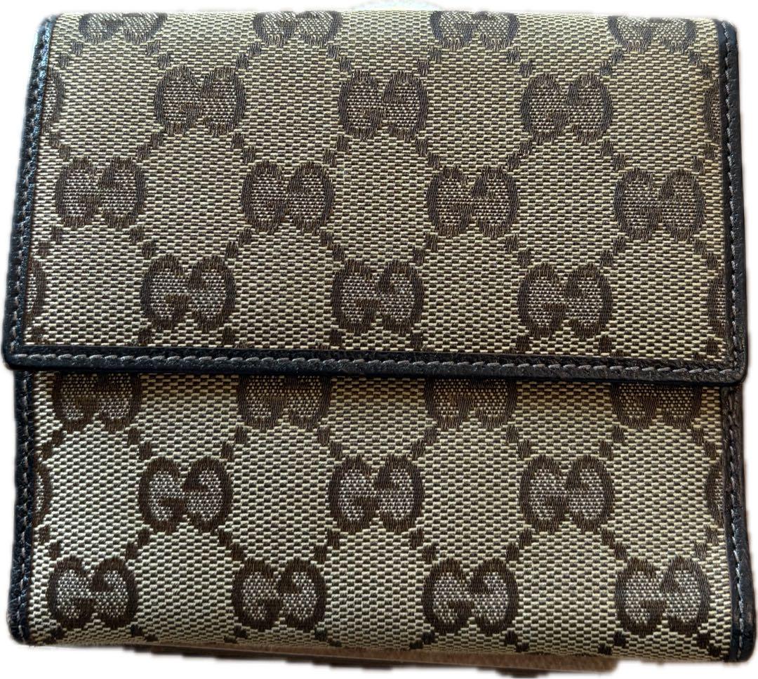 【美品】Gucci GGパターン 二つ折り財布