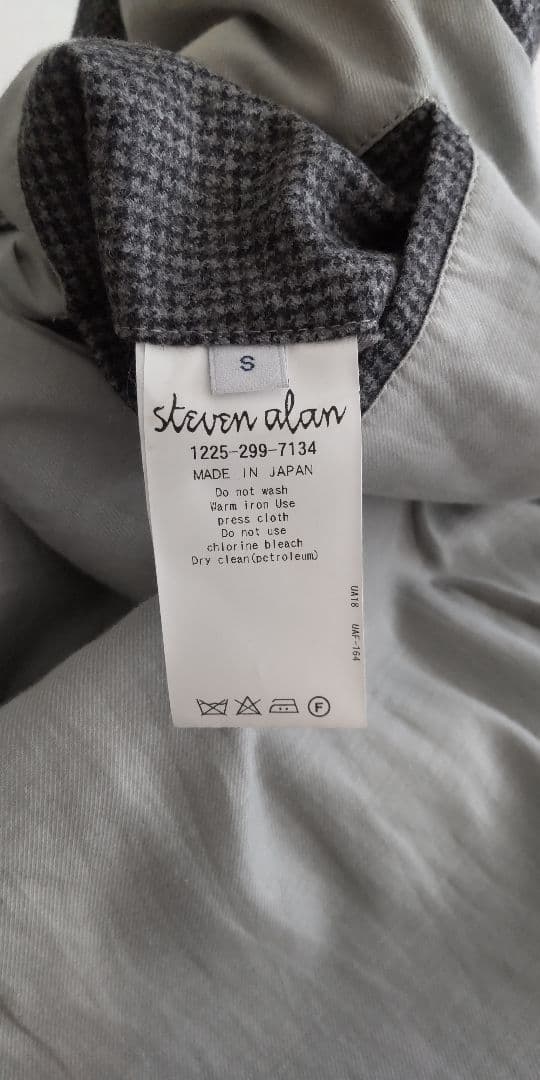 【春先に】steven alan 千鳥格子 ステンカラー バルマカン コート S