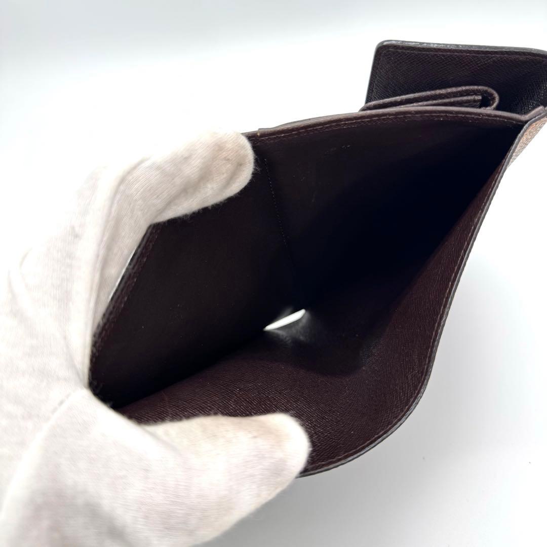 極美品 ルイヴィトン　ダミエ・エベヌ　エテュイパピエ　三つ折り財布　折り財布