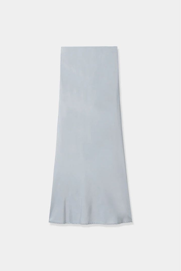 louren サテンナロースカート ice blue