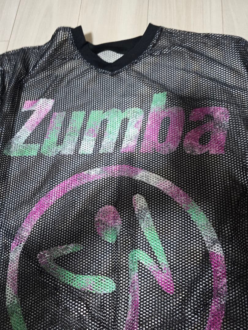 Zumba メッシュ Tシャツ 半袖 ブラック/マルチカラー