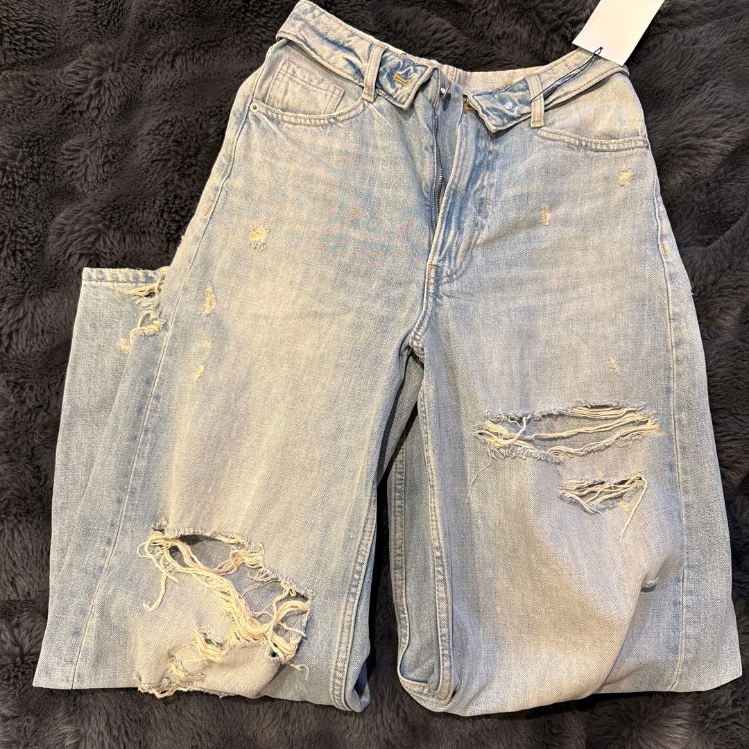 り*り様 zara ミッドライズデニムパンツ　32
