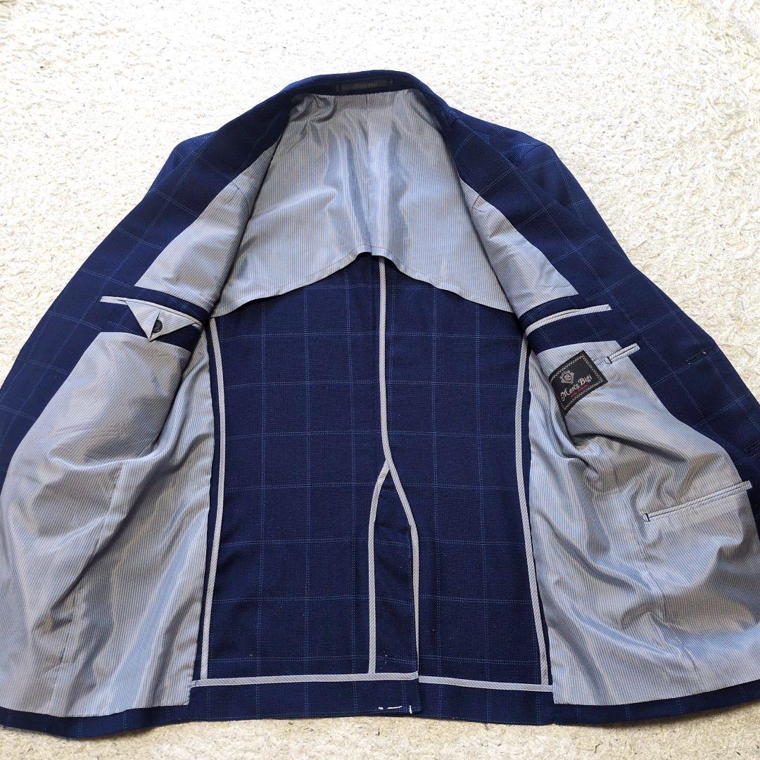 3-40【美品】メンズビギ　アンコンジャケット　チェック柄