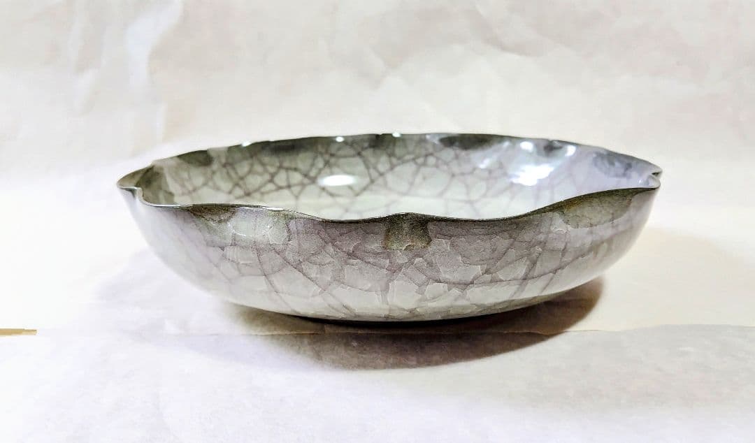 黄瓷輪花鉢 (未使用 新品同様)