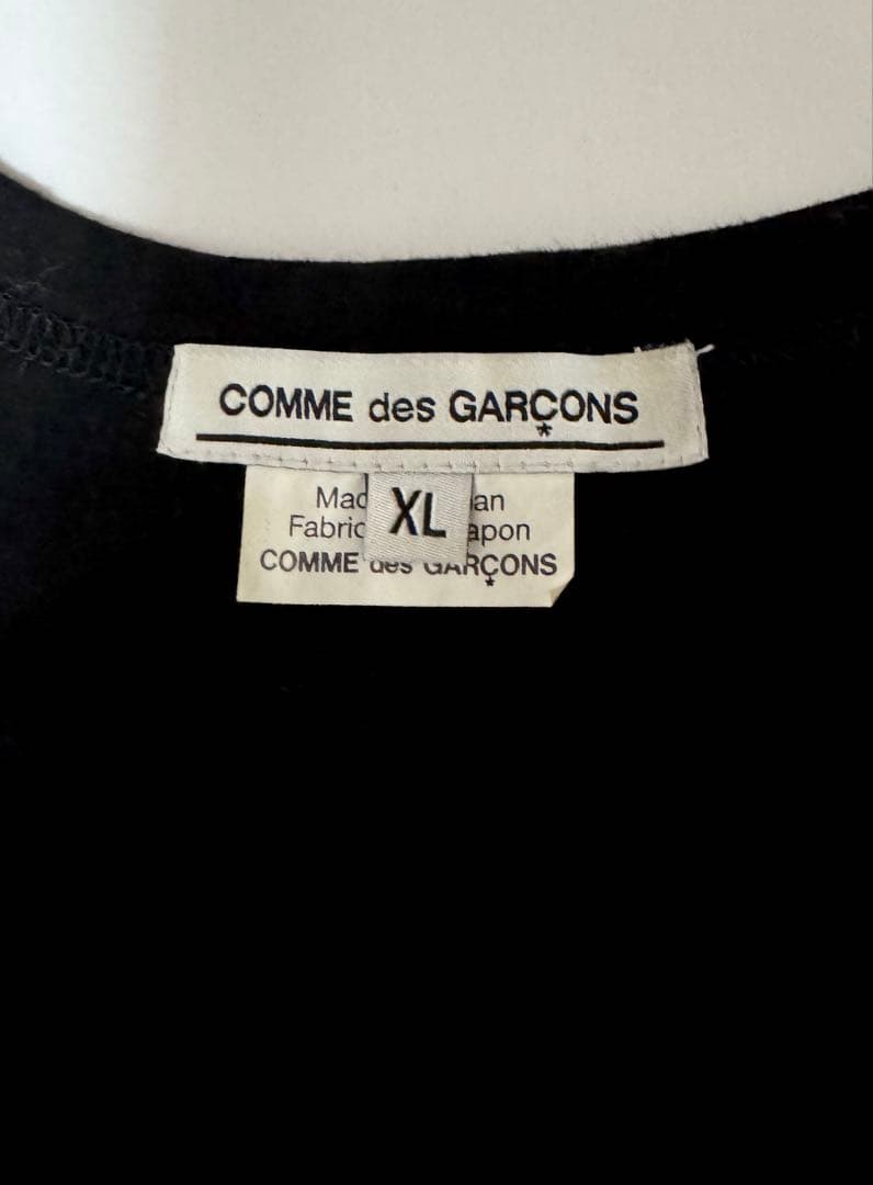COMME des GARÇONS メッセージプリントTシャツ 黒 XL