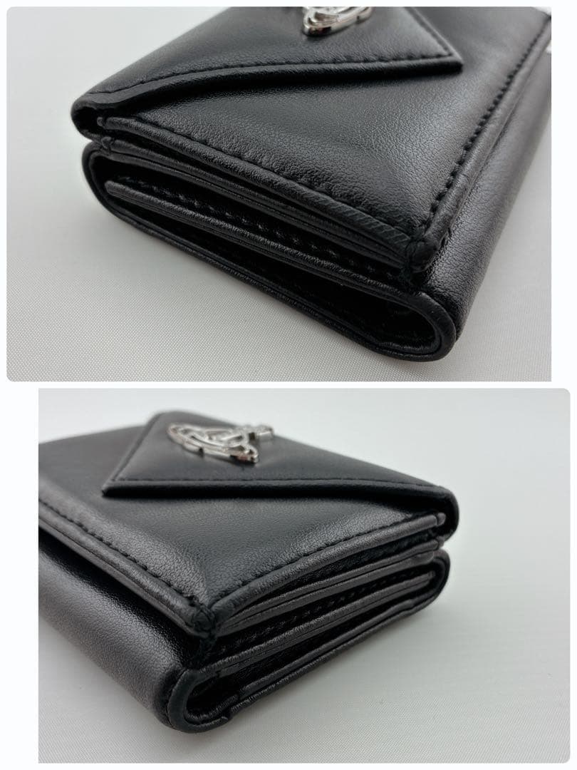 Vivienne Westwood 三つ折り財布　ブラック　レザー　オーブ　黒