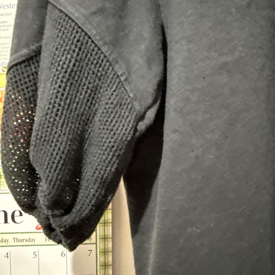 ネストローブUpcycleLino天然染めボリューム袖メッシュポロ