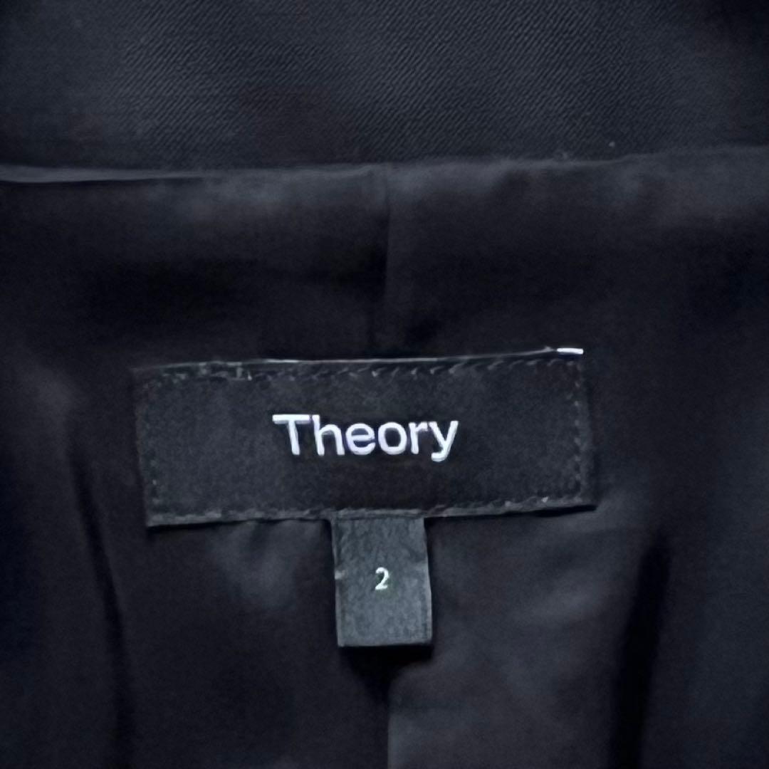 極美品 セオリー Theory テーラードジャケット 黒 M ピークドラペル