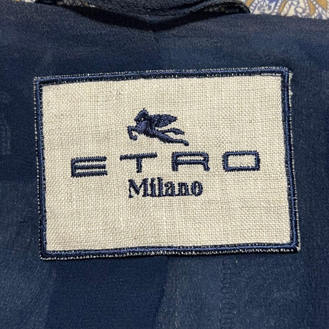 ETRO エトロ シルク100％ペイズリー柄テーラードジャケット44（XL)