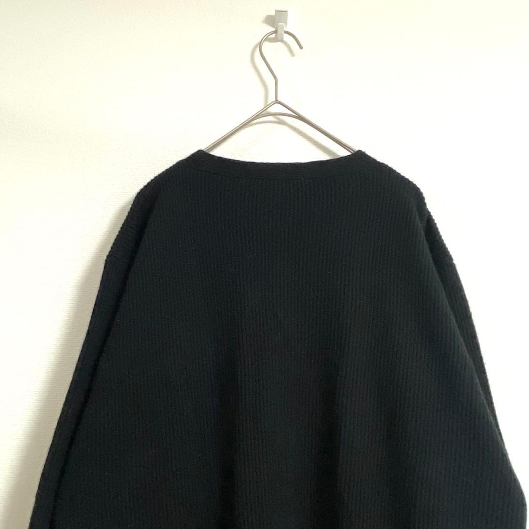 【ハナエモリ】 ロングカーディガン 長袖 Vネック カシミヤ100% ブラック