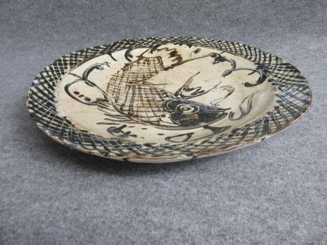 染付魚文大皿 [B25718]