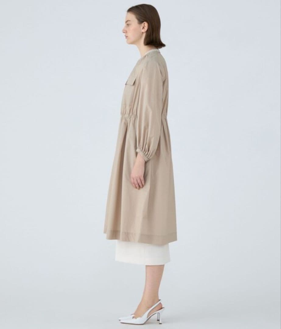 美品✨️Ballsey ライトタフタ ジップアップロングコート ネイビー 36