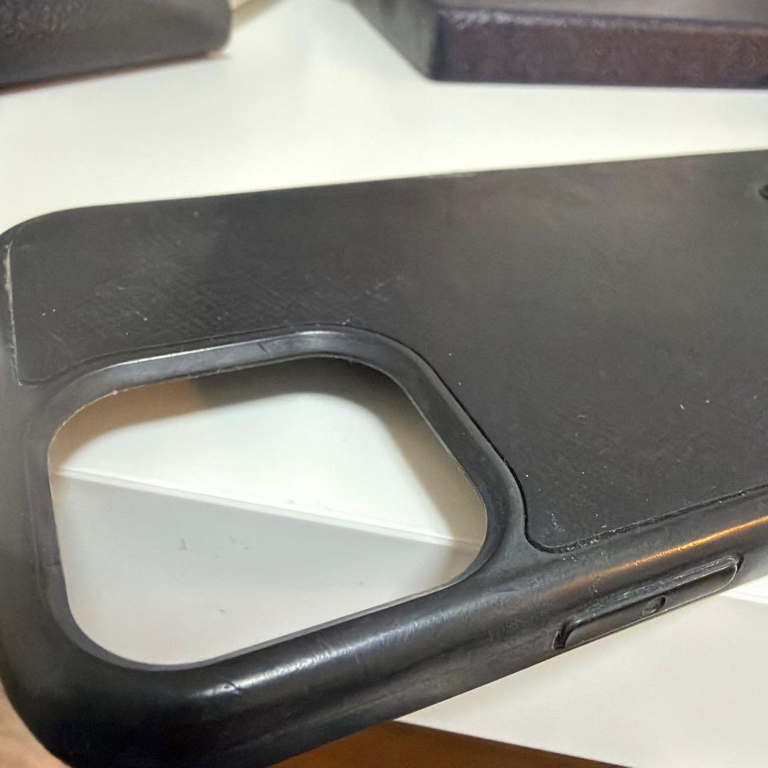 正規品 PRADA iPhone12 レザー スマホケース ブラック