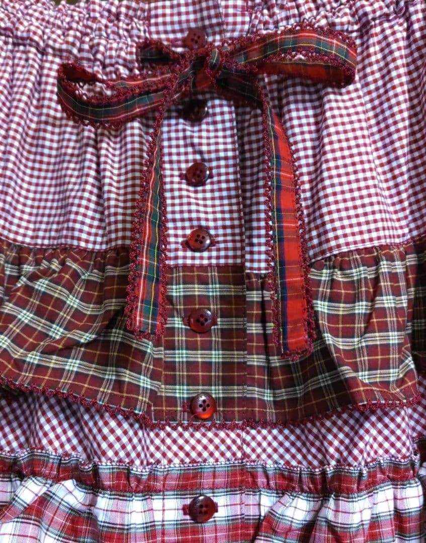 最終価格❗ピンクハウス❤️可愛いタータンチェックパッチワークスカート