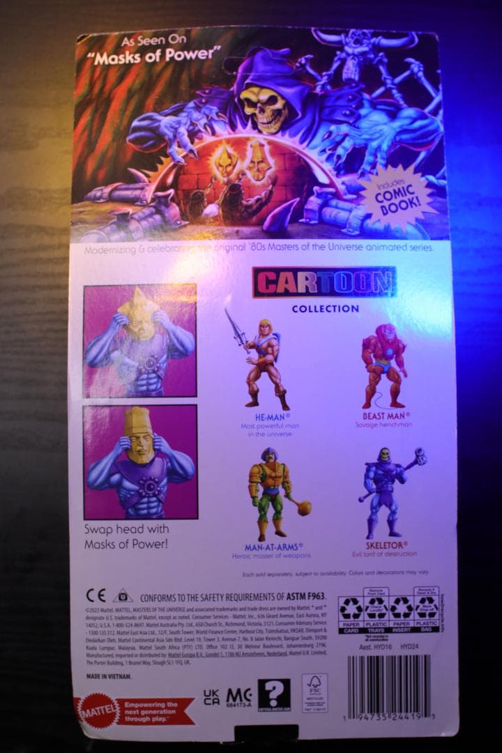 スケルター,Motu, カートゥーン14cm, ヘッド2種＋武器2種品未開封