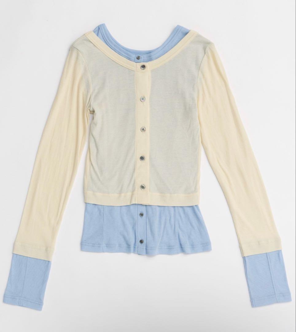 トップス 2WAY Neck Bicolor Comfort Top