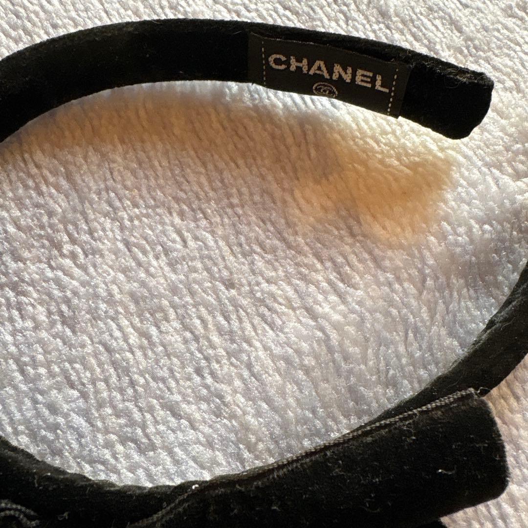 SALE CHANEL ブラックベルベット カチューシャ