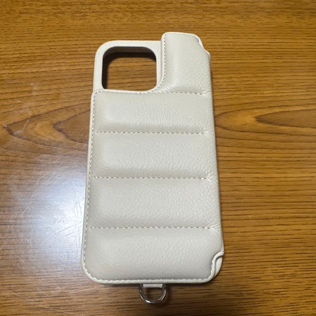 DEMIU iPhone16proMAX用ケース ベージュ カードポケット付き