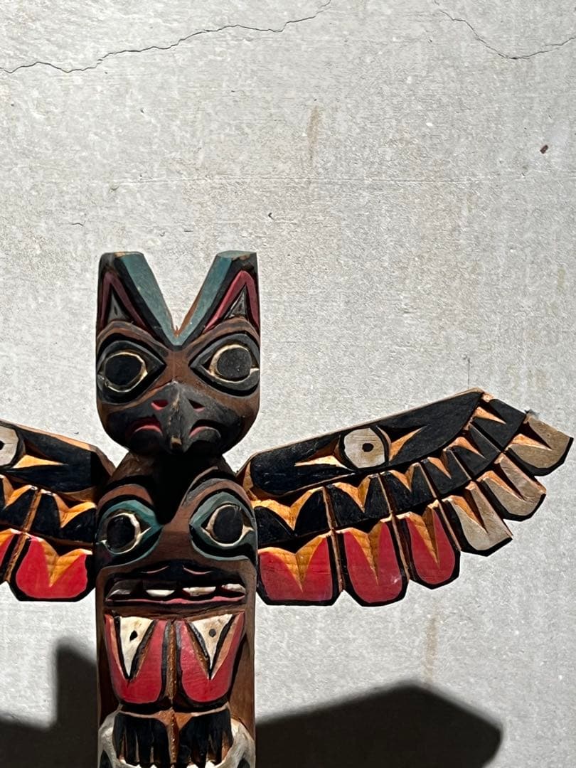 北米ヴィンテージ 木彫トーテムポール Ralph Francis／FolkArt