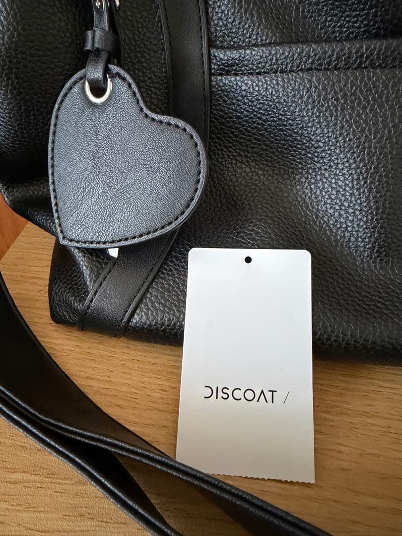 Discoat ミラーチャーム付ソフトボストンバッグ　M ブラック