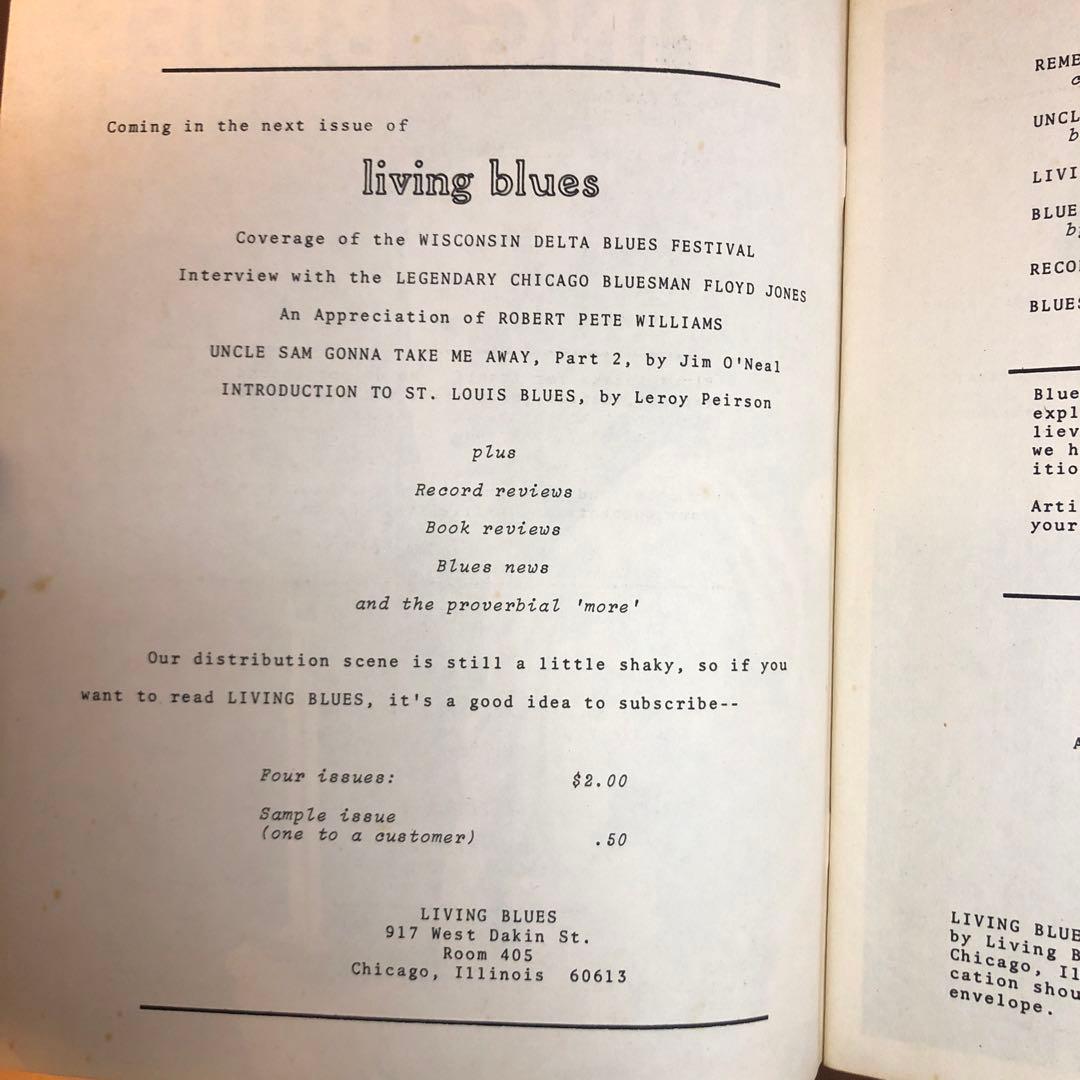 LIVING BLUES Vol. 1 No. 1 1970年春 (洋書)