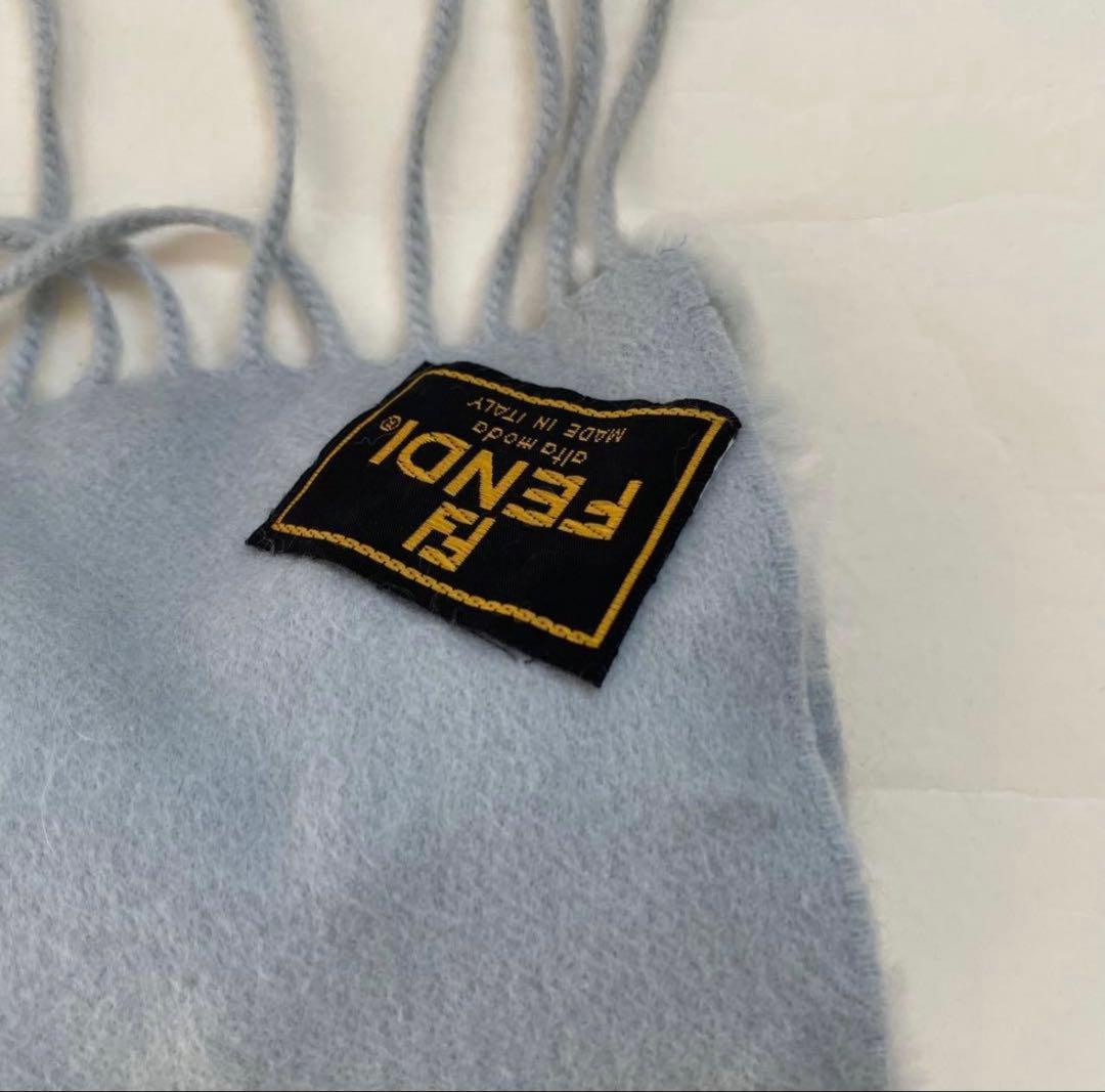 FENDI フェンディ カシミヤ100% ファー付き　大判ストール　マフラー
