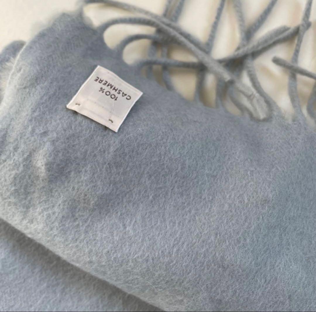 FENDI フェンディ カシミヤ100% ファー付き　大判ストール　マフラー