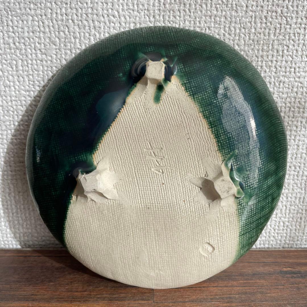 昭和後期〜平成初期 作家物風 布目文 皿 5枚揃い 陶器 和食器 工芸器